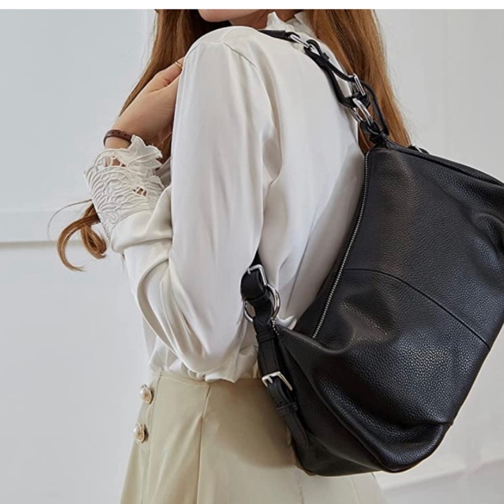 HESHE leather shoulder bag